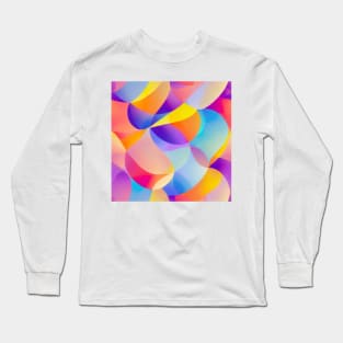 seamless Geometric pattern of curved shapes Long Sleeve T-Shirt